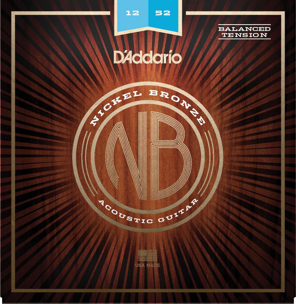 D'ADDARIO AND CO ACOUSTIC GUITAR STRINGS NB1252BT NICKEL BRONZE VOLTAGE BALANCED LIGHT 12-52