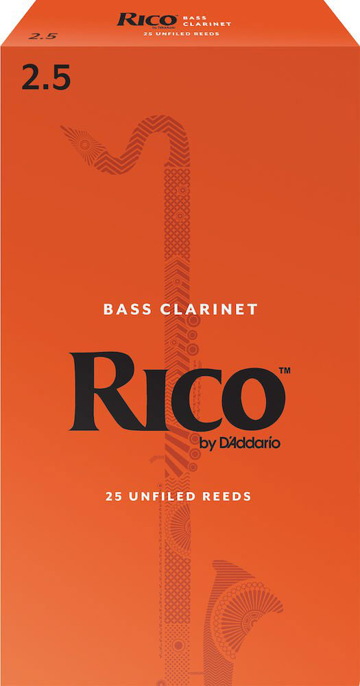 D'ADDARIO - RICO REA2525 - RICO ROYAL BASS CLARINET REEDS, FORCE 2.5, BOX OF 25