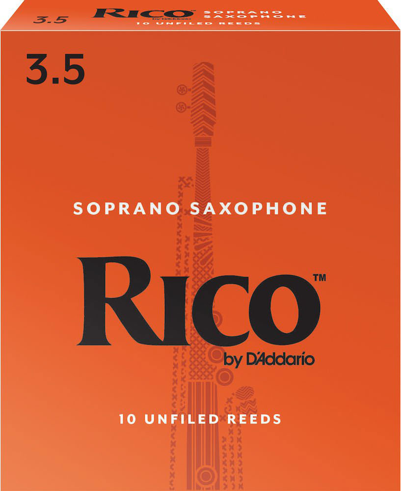 D'ADDARIO - RICO RICO ORANGE SOPRANO SAXOPHONE REEDS 3.5 10-PACK