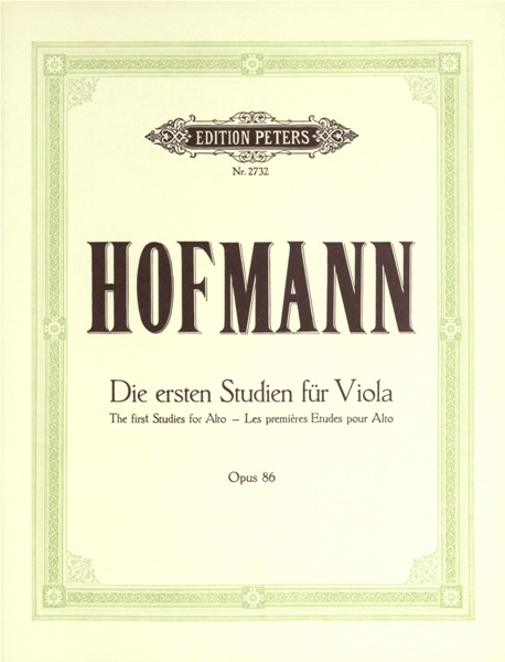 EDITION PETERS HOFMANN RICHARD - FIRST STUDIES OP.86 - VIOLA