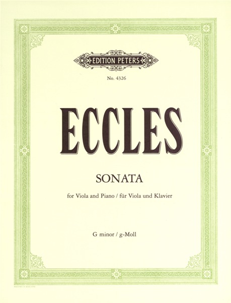 EDITION PETERS ECCLES HENRY - SONATA IN G MINOR - VIOLA AND PIANO