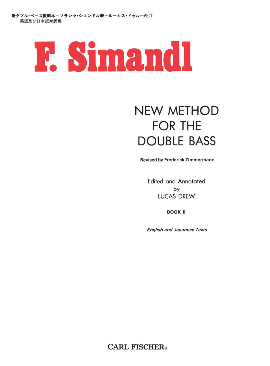 CARL FISCHER SIMANDL F. - NEW METHOD FOR THE DOUBLE BASS VOL. 2