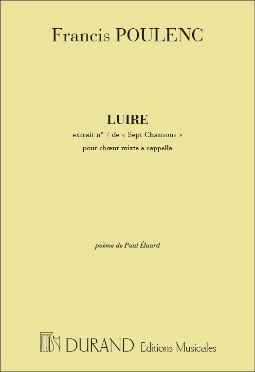 DURAND POULENC F. - LUIRE - CHOEUR