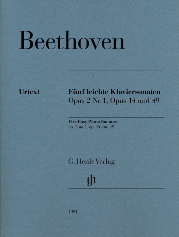 HENLE VERLAG BEETHOVEN L.V. - FIVE EASY PIANO SONATAS OP.2/1, OP.14 & 49