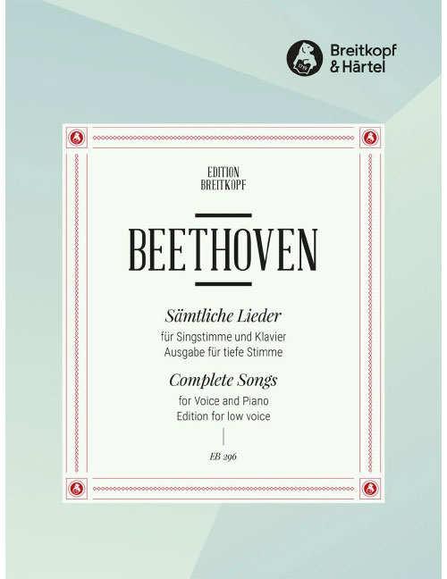 EDITION BREITKOPF BEETHOVEN LUDWIG VAN - SAMTLICHE LIEDER - LOW VOICE, PIANO