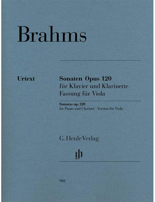 HENLE VERLAG BRAHMS J. - SONATES POUR CLARINETTE & PIANO OP.120 - VERSION POUR ALTO & PIANO