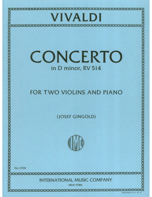IMC VIVALDI A. - CONCERTO D MINOR - 2 VIOLON ET PIANO