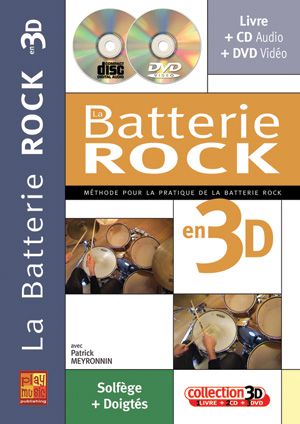 PLAY MUSIC PUBLISHING MEYRONNIN P. - BATTERIE ROCK EN 3D CD + DVD