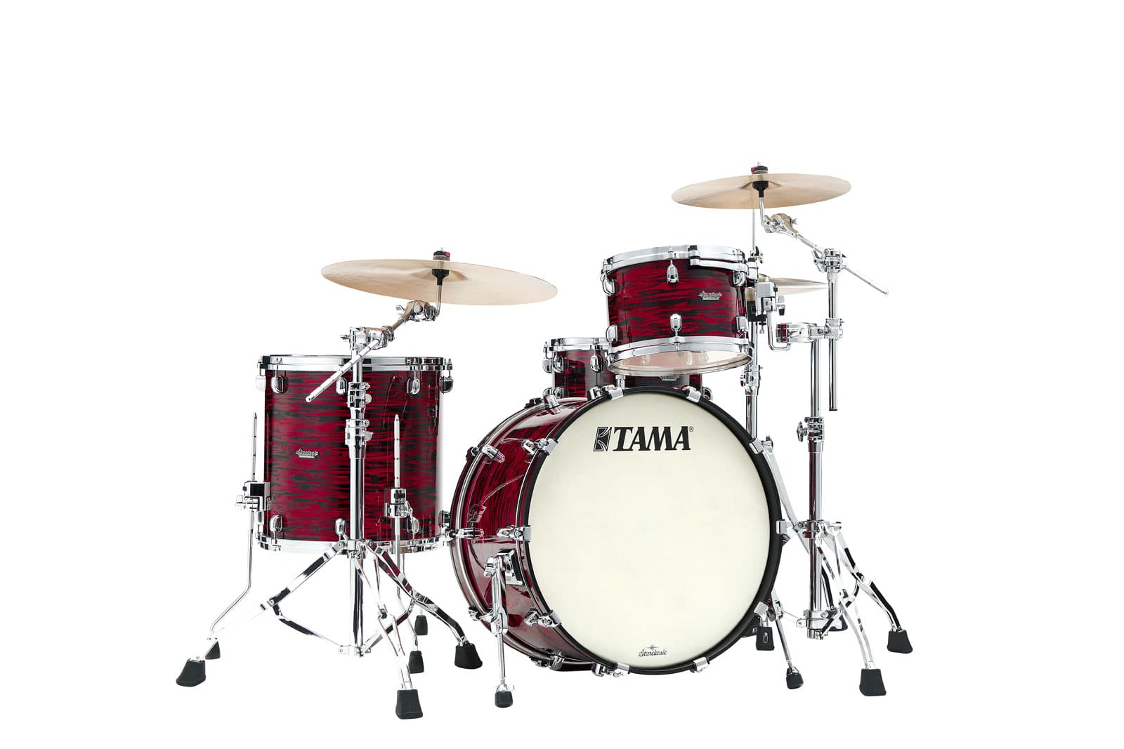 TAMA STARCLASSIC MAPLE ROCK 22 DRUM KIT, CHROME SHELL HARDWARE RED OYSTER