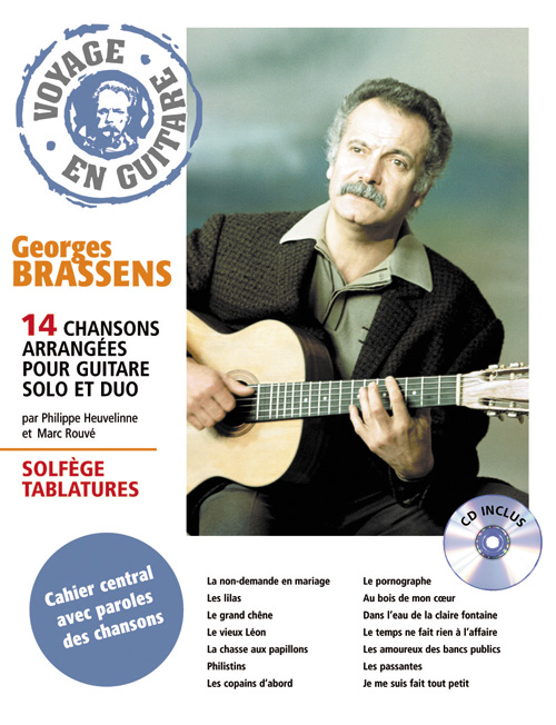HIT DIFFUSION BRASSENS GEORGES - VOYAGE EN GUITARE + CD - GUITARE TAB