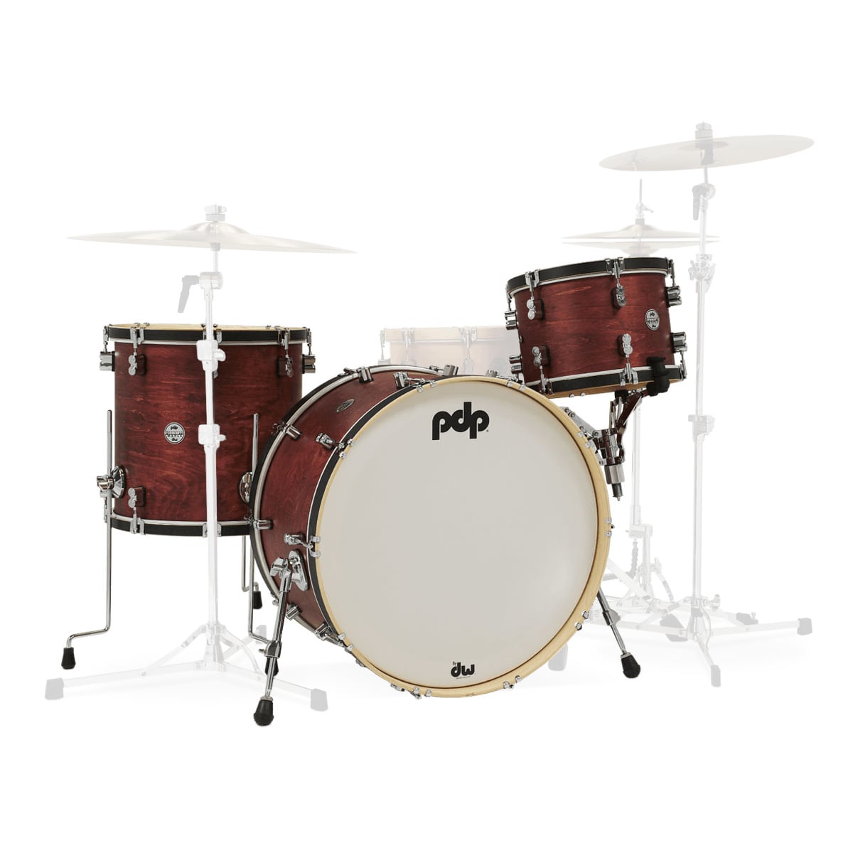 PDP BY DW CONCEPT CLASSIC WOOD HOOP 3 SHELLS 24,13,16 OX BLOOD STAIN - PDCC2413OB