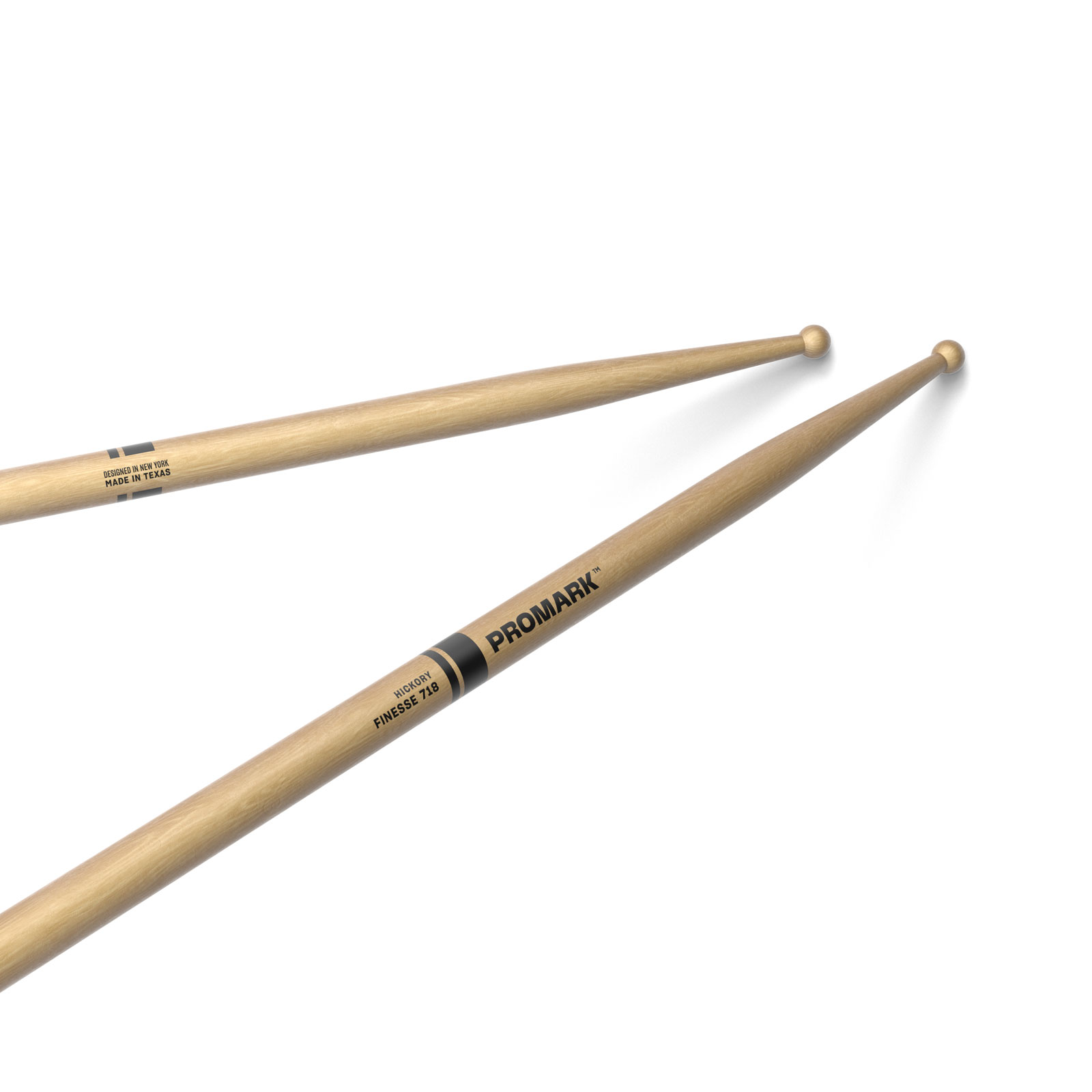 PRO MARK FINESSE 718 HICKORY DRUMSTICK SMALL ROUND WOOD TIP
