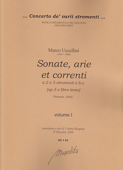 MUSEDITA UCCELLINI M. - SONATE, ARIE E CORRENTI OP. 3 - VIOLON