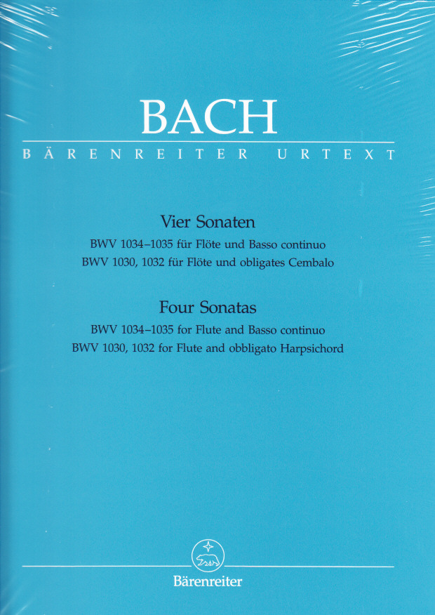 BARENREITER BACH J.S. - 4 SONATAS BWV 1034, 1035, 1030, 1032 - FLUTE, BASSO CONTINUO