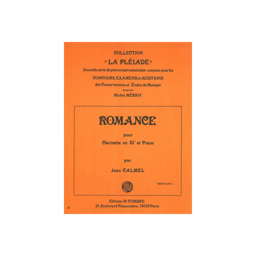 COMBRE CALMEL JEAN - ROMANCE - CLARINETTE ET PIANO
