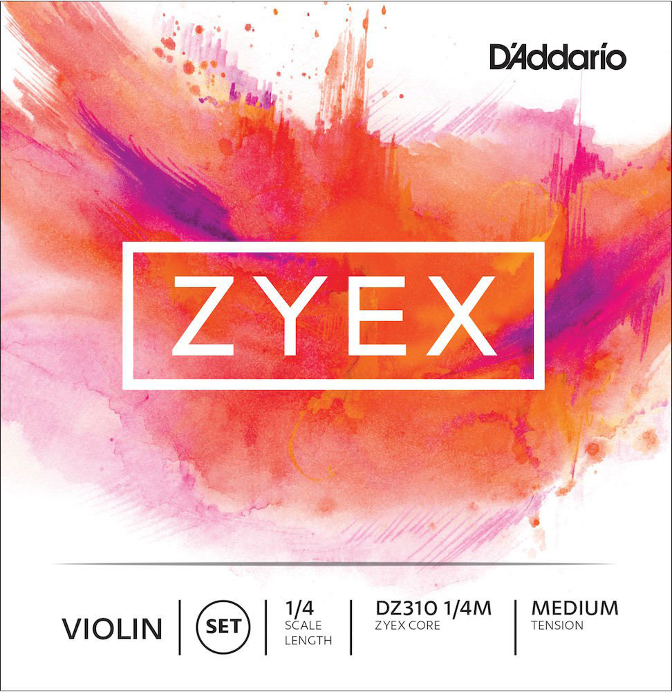 D'ADDARIO AND CO ZYEX VIOLIN STRING SET FOR NECK 1/4 TENSION MEDIUM