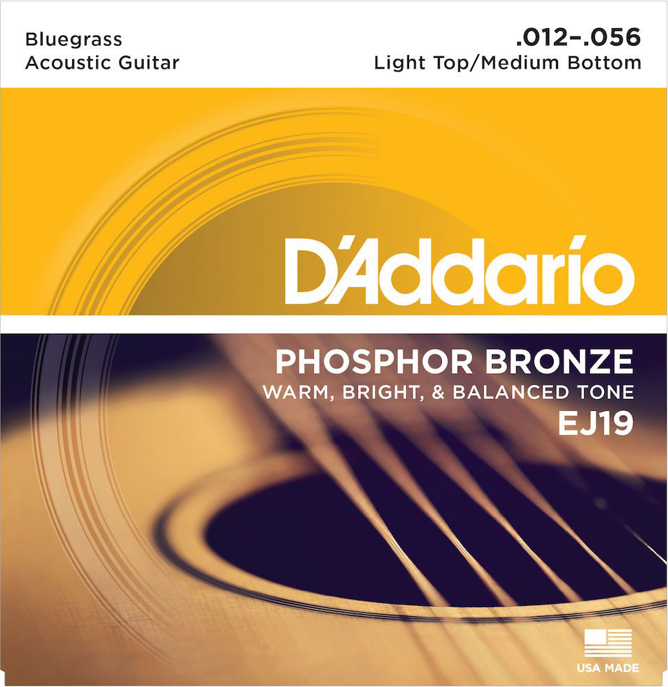 D'ADDARIO AND CO EJ19 PHOSPHOR BRONZE ACOUSTIC GUITAR STRINGS BLUEGRASS 12-56