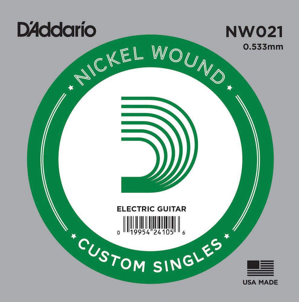 D'ADDARIO AND CO NW021 NICKEL WOUND ELECTRIC GUITAR SINGLE STRING .021
