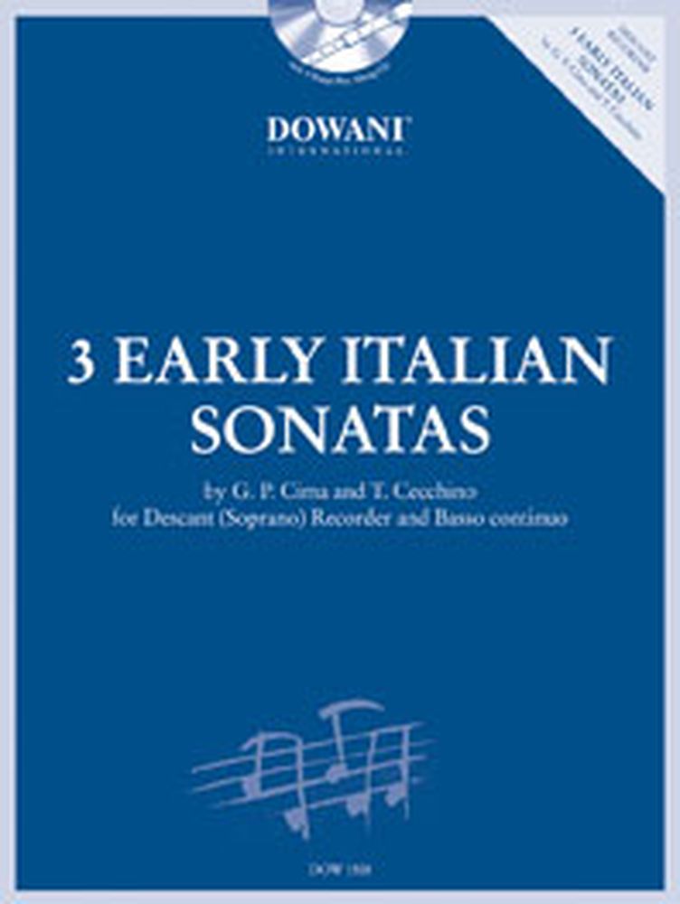 DOWANI 3 EARLY ITALIAN SONATAS - FLUTE A BEC SOPRANO, BC
