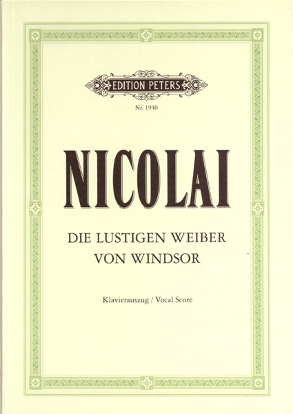 EDITION PETERS NICOLAI OTTO - THE MERRY WIVES OF WINDSOR - VOICE AND PIANO (PER 10 MINIMUM)