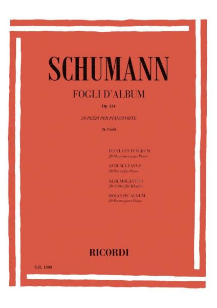 RICORDI SCHUMANN R. - FOGLI D' ALBUM OP. 124