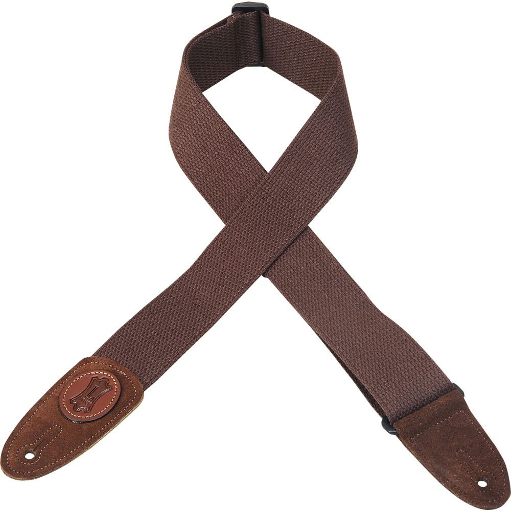 LEVY'S 5 CM COTTON WITH BROWN LEATHER LEVY'S LOGO