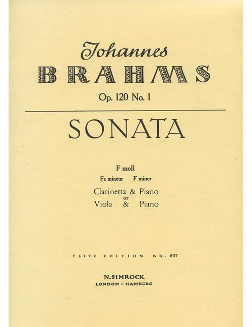 BOOSEY & HAWKES BRAHMS JOHANNES - SONATA 1 IN F MINOR OP. 120/1 - CLARINET AND PIANO