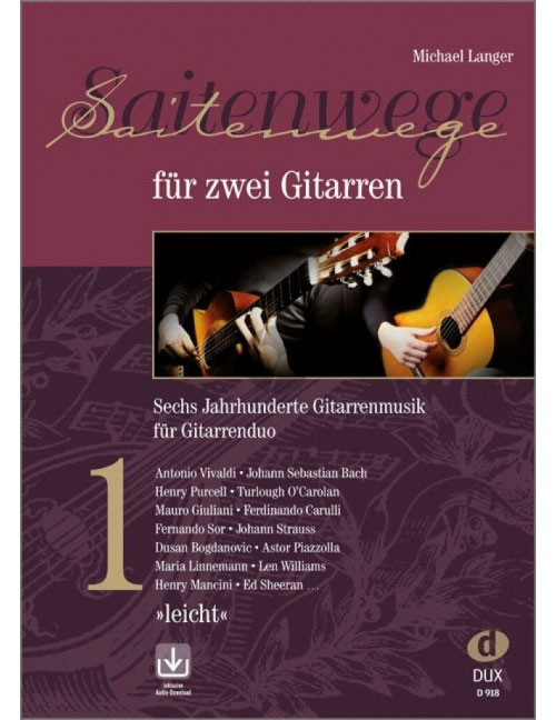 EDITION DUX LANGER M. - SAITENWEGE FUR 2 GITARREN VOL.1 - 2 GUITARE