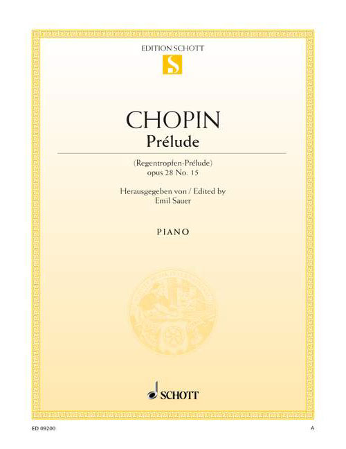 SCHOTT CHOPIN FREDERIC - PRELUDE D FLAT MAJOR OP. 28/15 - PIANO