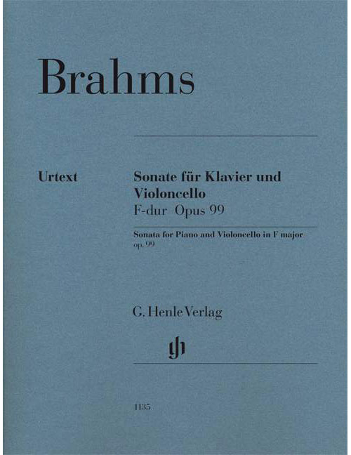 HENLE VERLAG BRAHMS J. - SONATA FOR PIANO AND VIOLONCELLO F MAJOR OP. 99