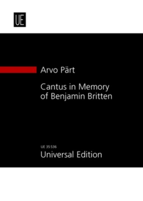 UNIVERSAL EDITION PART A. - CANTUS IN MEMORY OF BENJAMIN BRITTEN - CONDUCTEUR 