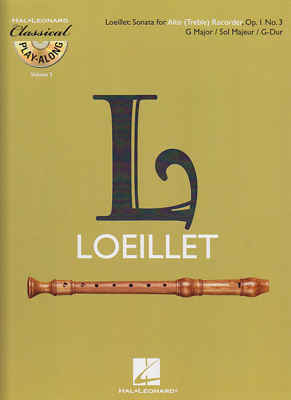 HAL LEONARD LOEILLET DE GANT JEAN-BAPTISTE - SONATE EN SOL MAJEUR OP.1 N°3 + CD - FLUTE A BEC ALTO