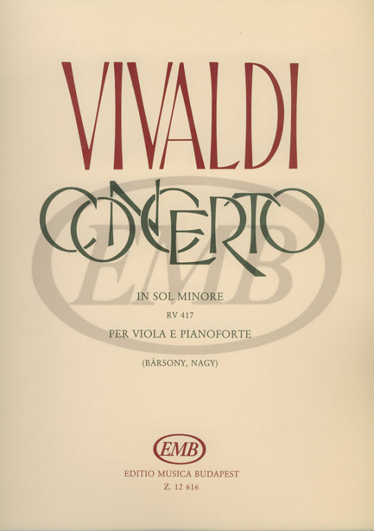 EMB (EDITIO MUSICA BUDAPEST) VIVALDI A. - CONCERTO IN SOL MINORE - ALTO ET PIANO