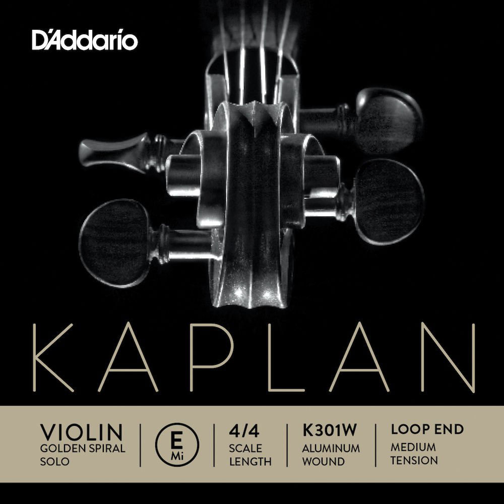 D'ADDARIO AND CO SINGLE STRING (E) FOR VIOLIN KAPLAN GOLDEN SPIRAL SOLO EXTREMITY WITH 4/4 HANDLE LOOP MEDIUM TENSION