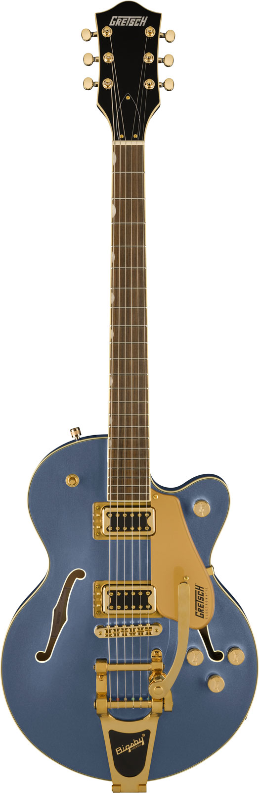 GRETSCH GUITARS G5655TG ELECTROMATIC CENTER BLOCK JR. SINGLE-CUT WITH BIGSBY AND GOLD HARDWARE LRL CERULEAN SMOKE