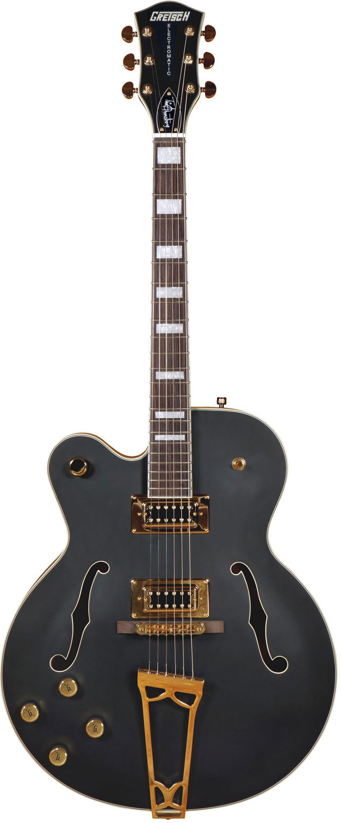 GRETSCH GUITARS G5191BK TIM ARMSTRONG SIGNATURE ELECTROMATIC HOLLOW BODY, LHED, GOLD HARDWARE, FLAT BLACK