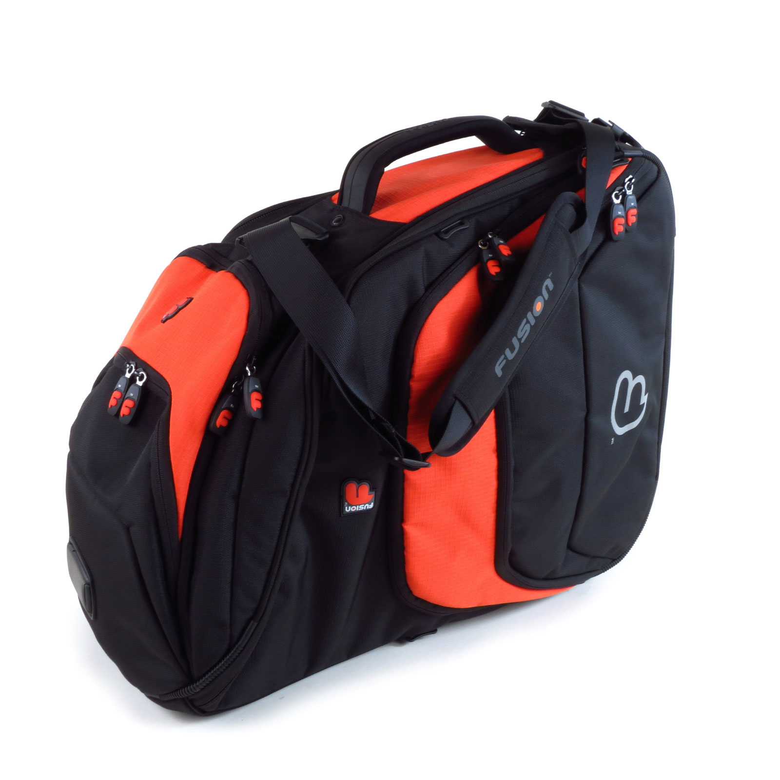 FUSION BAGS BAG FRENCH HORN PRO (BELL FIXED) BLACK AND ORANGE PB-10-O 
