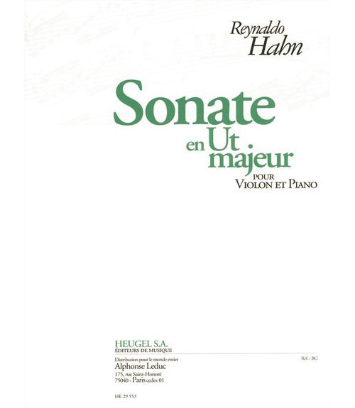 HEUGEL HAHN R. - SONATE EN UT MAJ. - VIOLON ET PIANO 