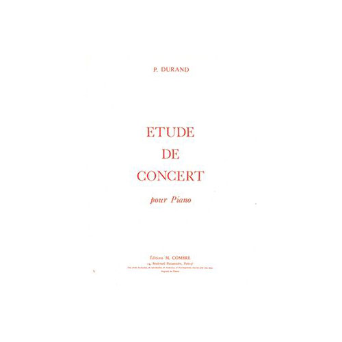 COMBRE DURAND PIERRE - ETUDE DE CONCERT - PIANO