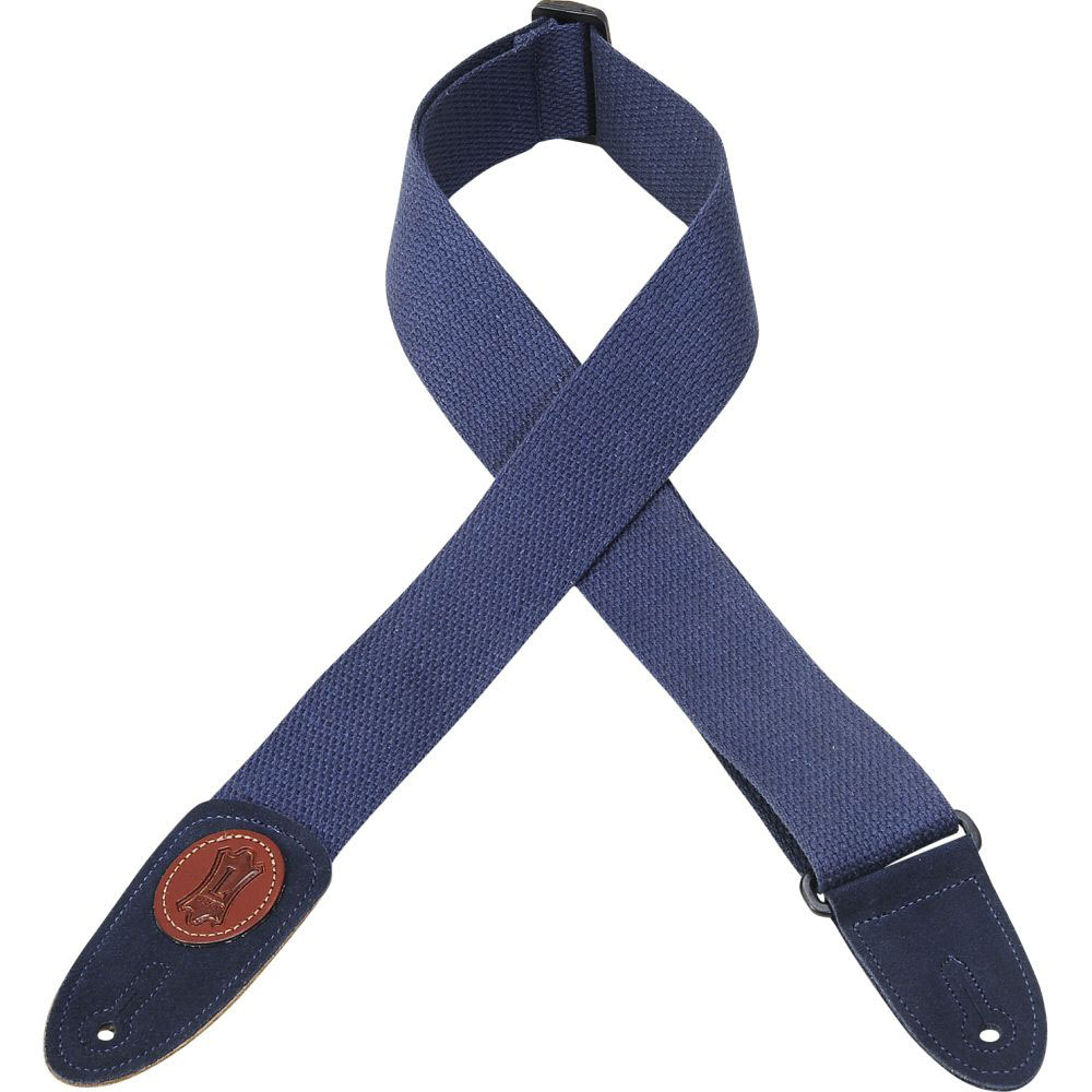 LEVY'S 5 CM COTTON WITH NAVY LEATHER LEVY'S LOGO