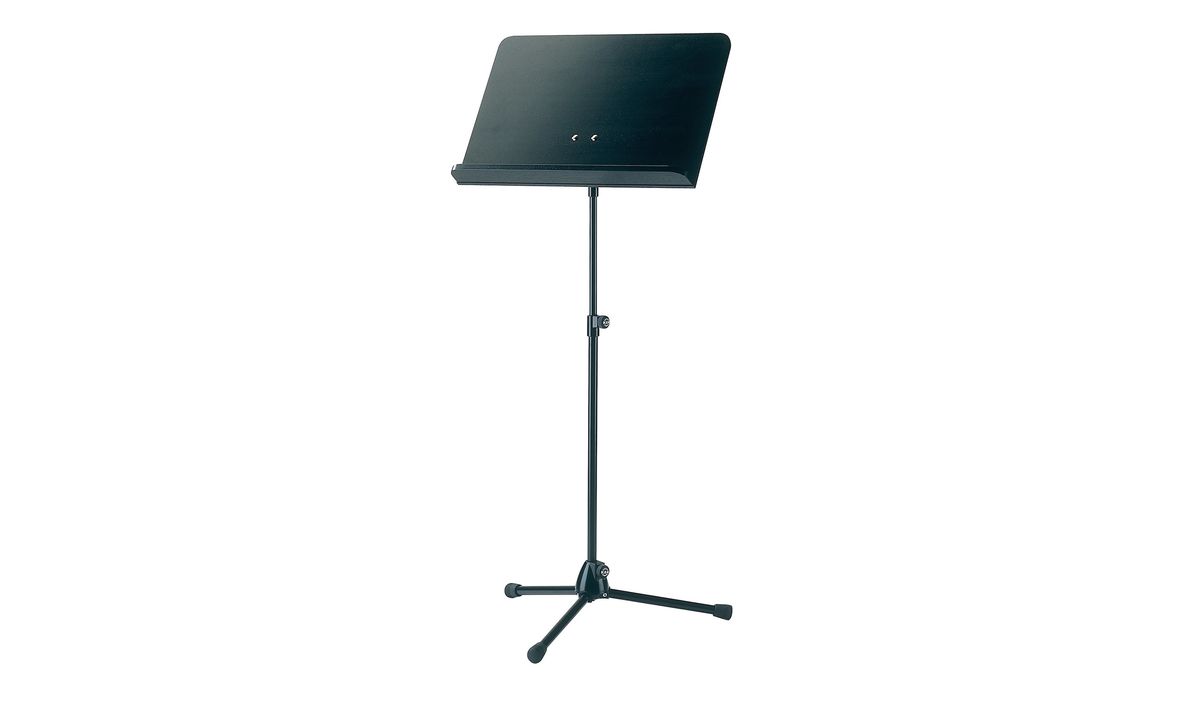 K&M 11812-000-55 ORCHESTRA MUSIC STAND BLACK STAND AND BLACK WOODEN DESK