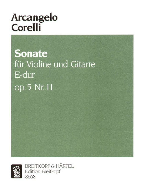 EDITION BREITKOPF CORELLI ARCANGELO - SONATE E-DUR OP. 5/11 - VIOLIN, GUITAR