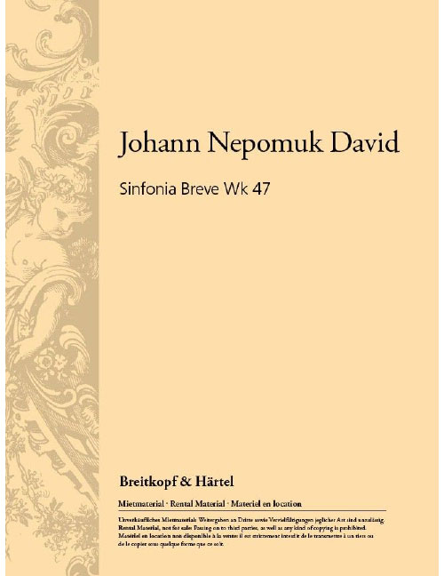 EDITION BREITKOPF DAVID JOHANN NEPOMUK - SINFONIA BREVE WK 47 - ORCHESTRA