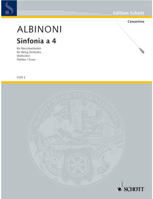 SCHOTT ALBINONI TOMASO - SINFONIA A 4 - STRING ORCHESTRA