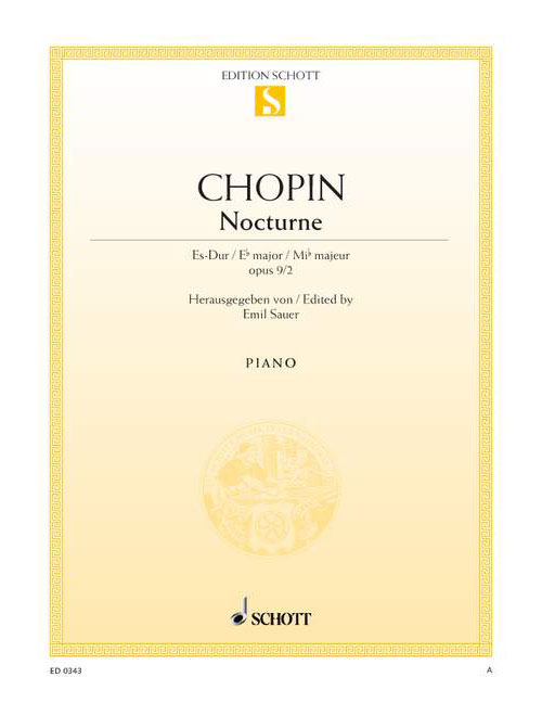 SCHOTT CHOPIN FREDERIC - NOCTURNE E FLAT MAJOR, OP. 9/2 OP. 9/2 - PIANO