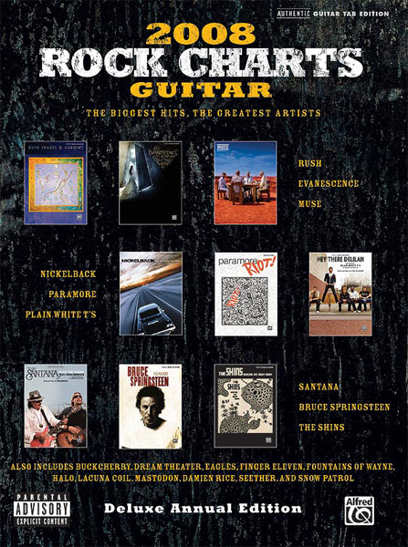 ALFRED PUBLISHING 2008 ROCK CHARTS GUITAR - GUITAR TAB
