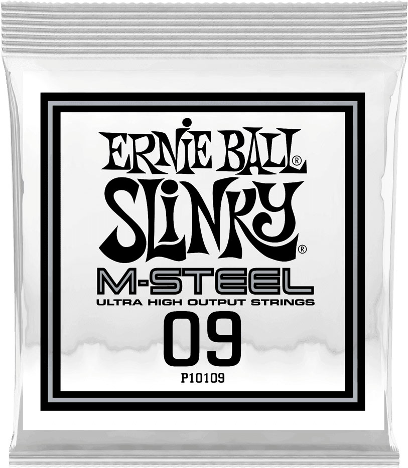 ERNIE BALL .009 M-STEEL PLAIN ELECTRIC GUITAR STRINGS