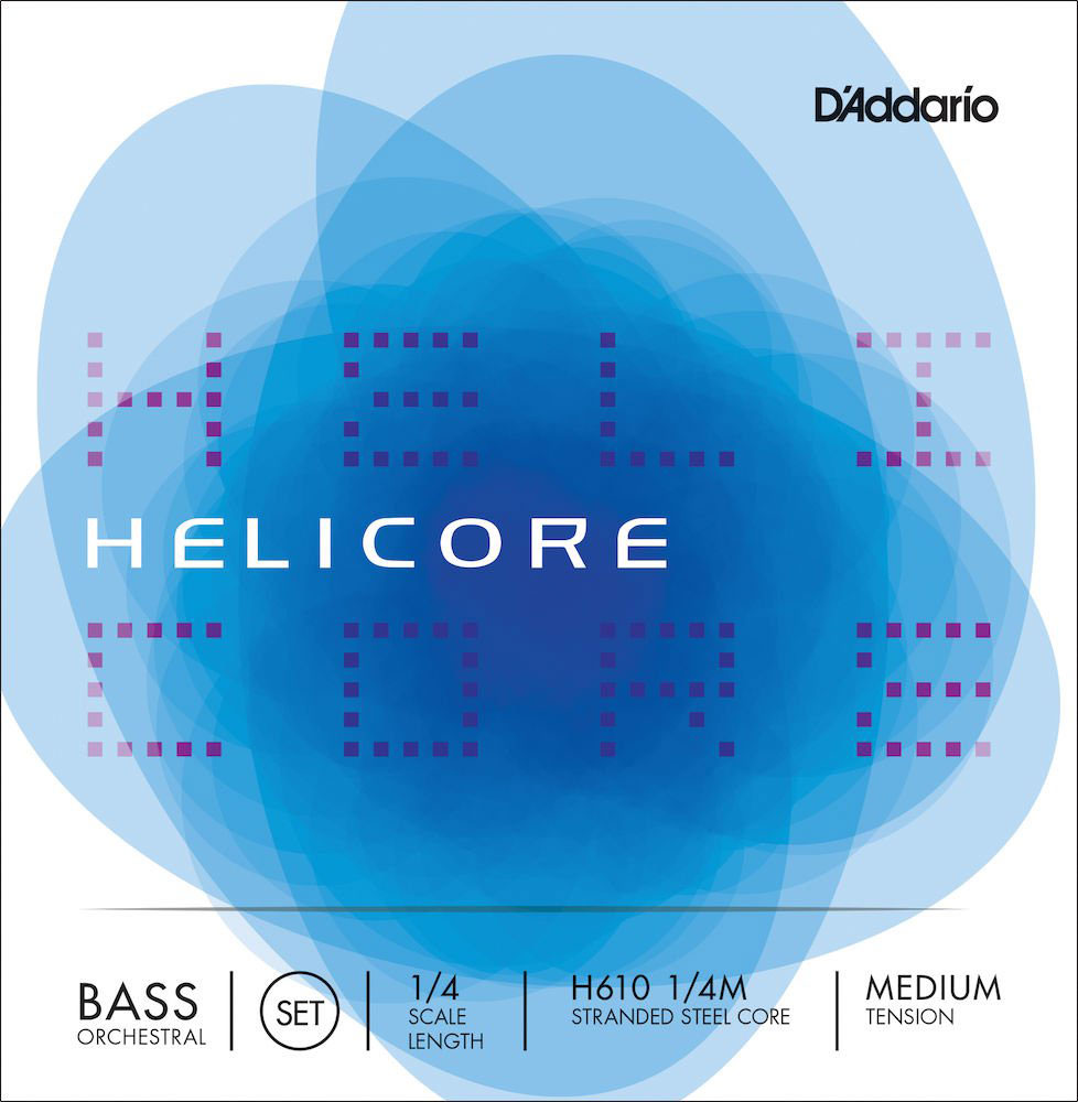 D'ADDARIO AND CO STRINGS SET FOR DOUBLE BASS ORCHESTRA HELICORE NECK 1/4 TENSION MEDIUM