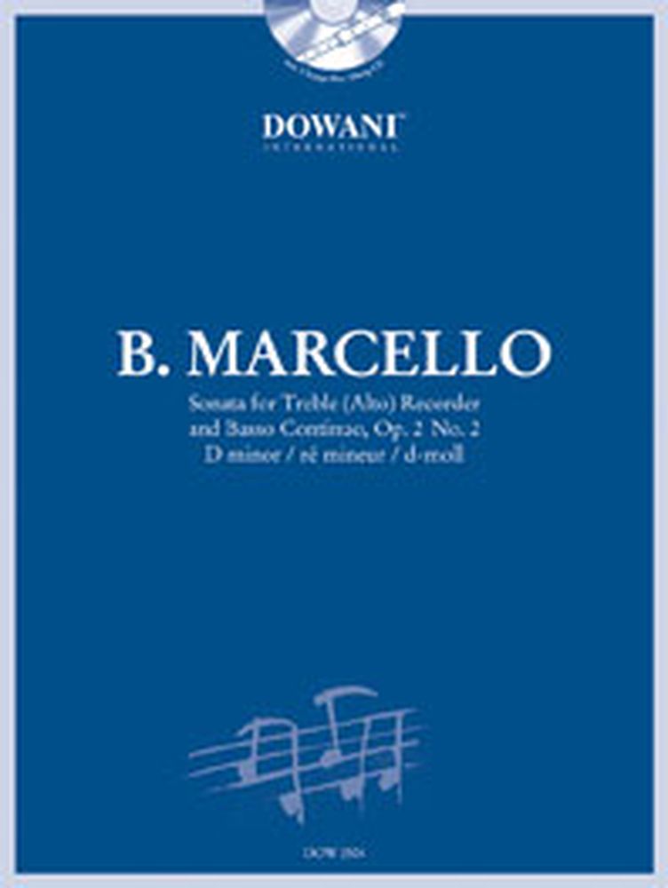 DOWANI MARCELLO B. - SONATA OP.2 N°2 RE MINEUR - FLUTE A BEC ALTO, BC