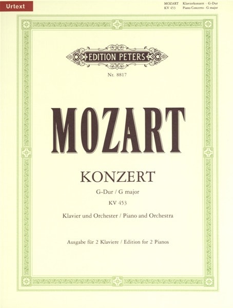 EDITION PETERS MOZART WOLFGANG AMADEUS - CONCERTO NO.17 IN G K453 - PIANO 4 HANDS